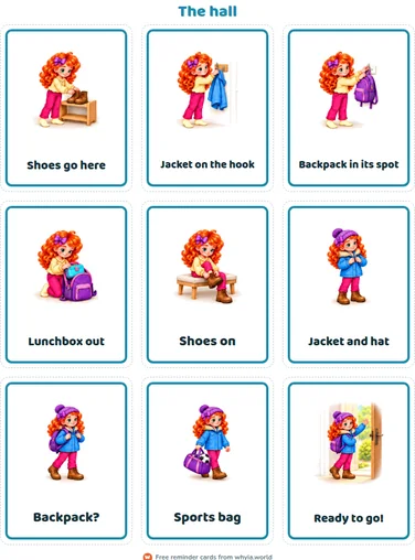 All 54 cards: a page of reminder cards