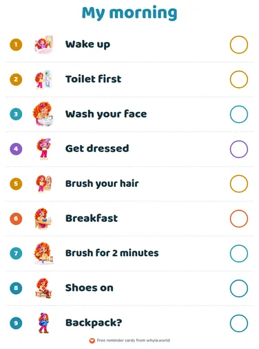Morning chart: a printable page