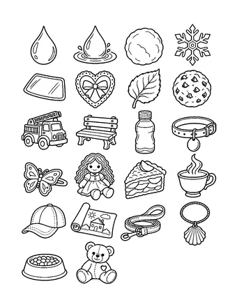 Treasures to color, a black and white page to color